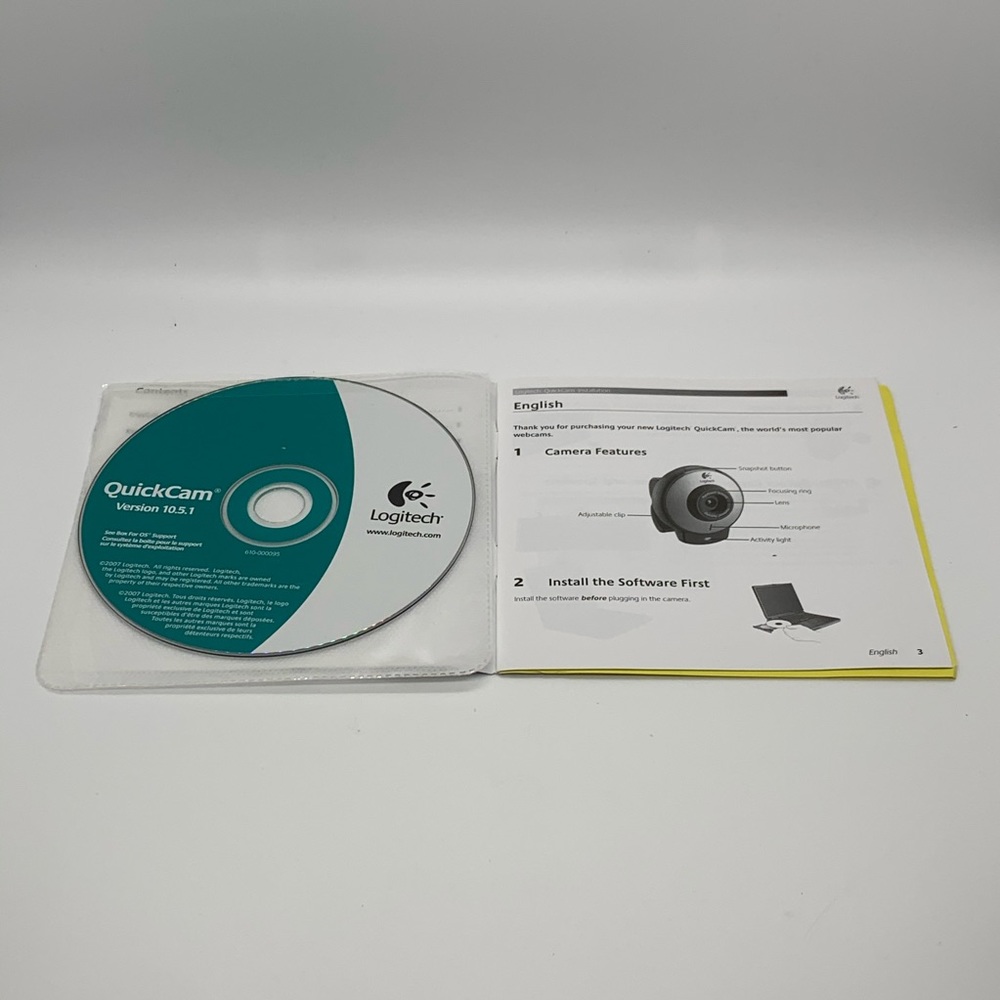 Logitech QuickCam Version 10.5.1 Disc And Manuel